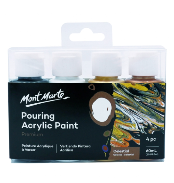 Picture of Mont Marte Pouring Acrylic Paint 60ml 4pc Set - Celestial