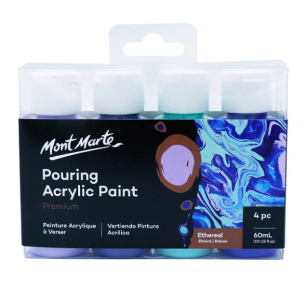 Picture of Mont Marte Pouring Acrylic Paint 60ml 4pc Set - Ethereal