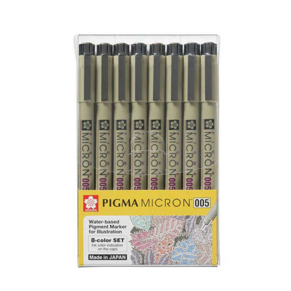 Picture of Sakura Pigma Micron 05 Pen Coloured 8pk