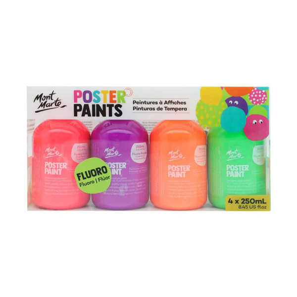 Picture of Mont Marte Poster Paint Set 4pk - Fluro