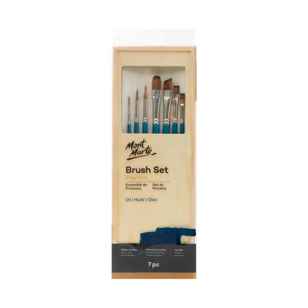 Picture of Mont Marte Oil Brush Set Box 7Pce