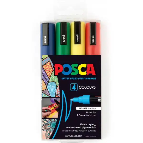 Picture of Uni POSCA Marker Pen PC-5M 4pk Assorted