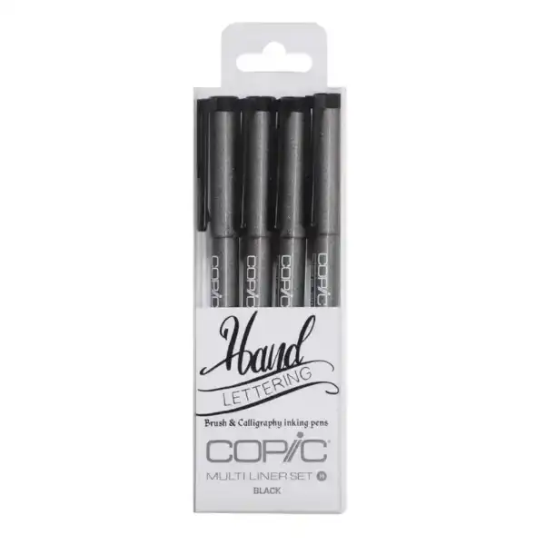 Picture of Copic Hand Lettering Pen Set Black 4pk