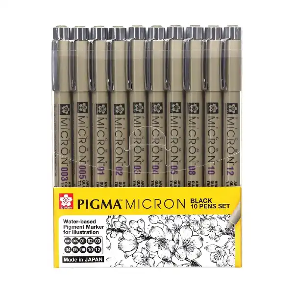 Picture of Sakura Pigma Micron Set Black 10pk