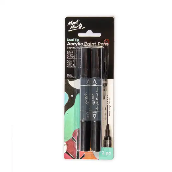 Picture of Mont Marte Acrylic Paint Pens Black 2pk 