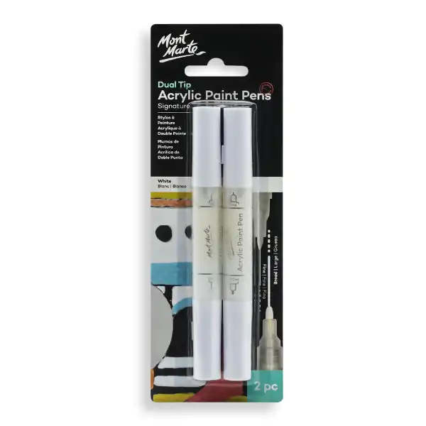 Picture of Mont Marte Acrylic Paint Pens White 2pk 