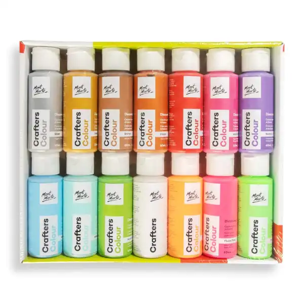 Picture of Mont Marte Crafters Paint Set  Fluro 14pk