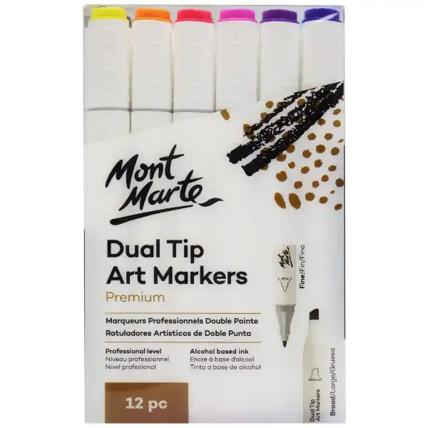 Picture of Mont Marte Dual Tip Alcohol Markers 12pk