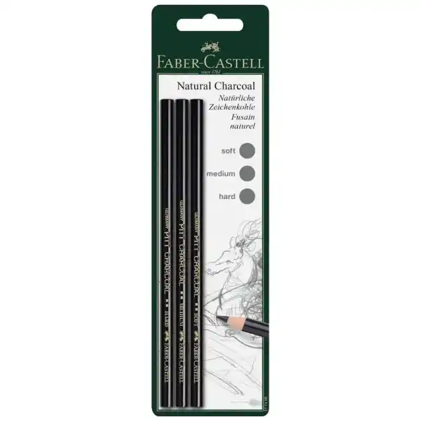 Picture of Faber Castell Natural charcoal pencils 3pk 